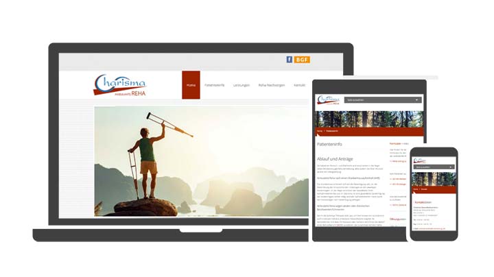 Webdesign Referenz Charisma Sport- und Gesundheitszentrum Physiotherapie