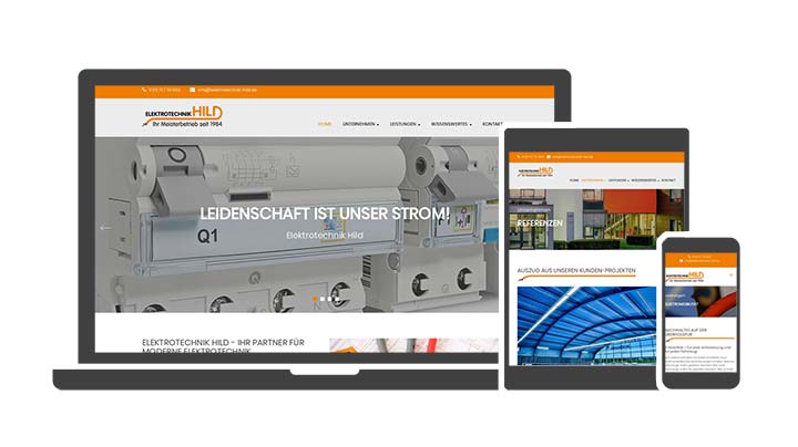 Webdesign Referenz Elektrotechnik Elektro-Fachgeschäft Elektroinstallation