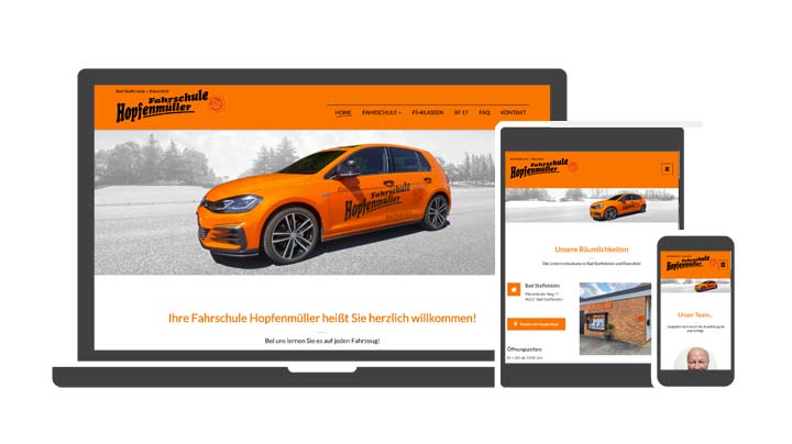 Webdesign Referenz Fahrschule Hopfenmüller