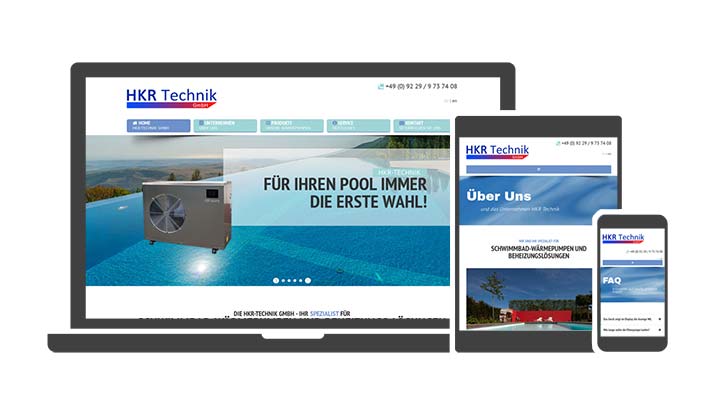 Webdesign Referenz Technik Schwimmbad Wärmepumpen