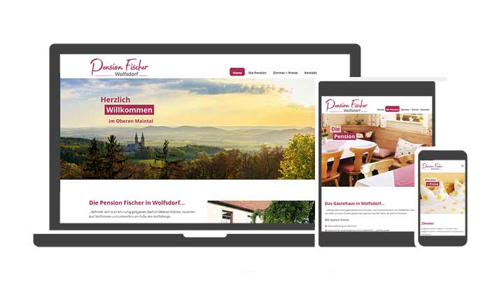 Webdesign Referenz Pension Fischer Bad Staffelstein/Wolfsdorf