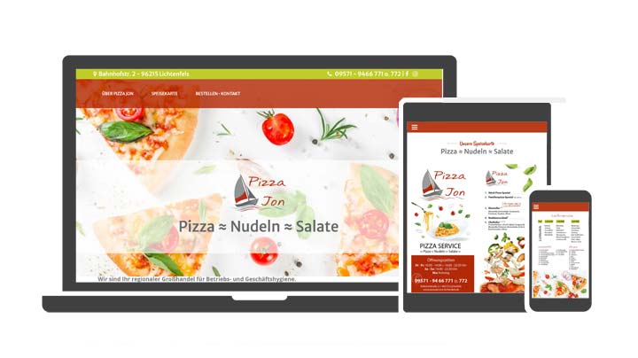 Webdesign Referenz Pizza Jon